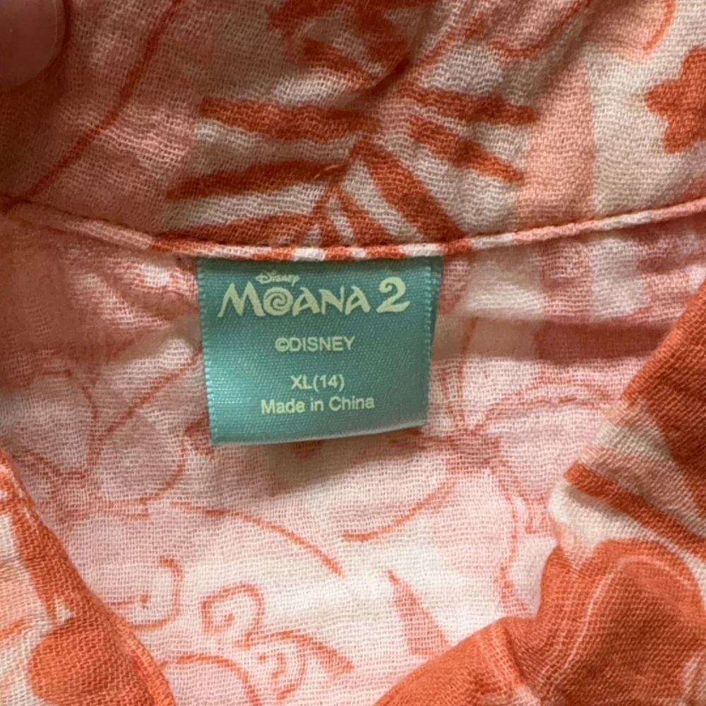 NWT Disney Moana 2‎ Girls XL 14 Cotton Gauze Play Set Shirt Shorts Coral